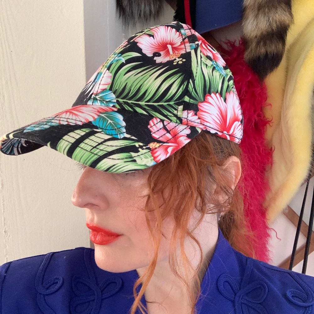 Tropical Floral print trucker hat baseball cap hat